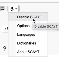 Disable SCAYT dropdown in ckeditor